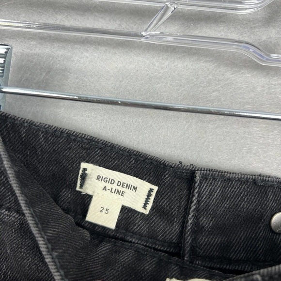 Madewell Rigid Denim A-line Skirt Size 25 Black Mini Metalic Dots Edition - Picture 12 of 12